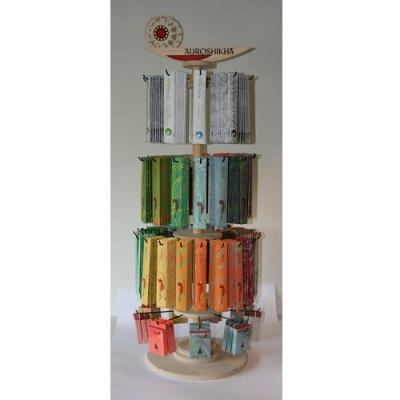 Auroshikha displaymolen: 45 geuren wierook & 9 geuren kegels