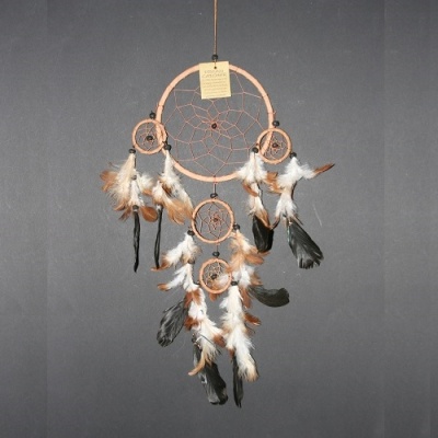 Dream Catcher bruin leer Ø 16cm