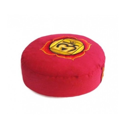Meditatiekussen met geborduurd symbool Chakra 1