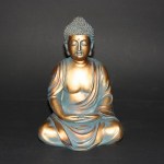 Japanse Boeddha, polystone, gold 23cm (895)
